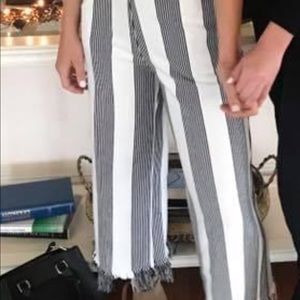 Striped Fringe Bottom Pants